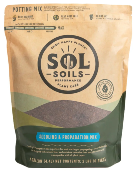 Sol® Soils Seedling & Propagation Mix, 1 Gallon Bag - 6 per case - Potting Mix, Compost & Amendments
